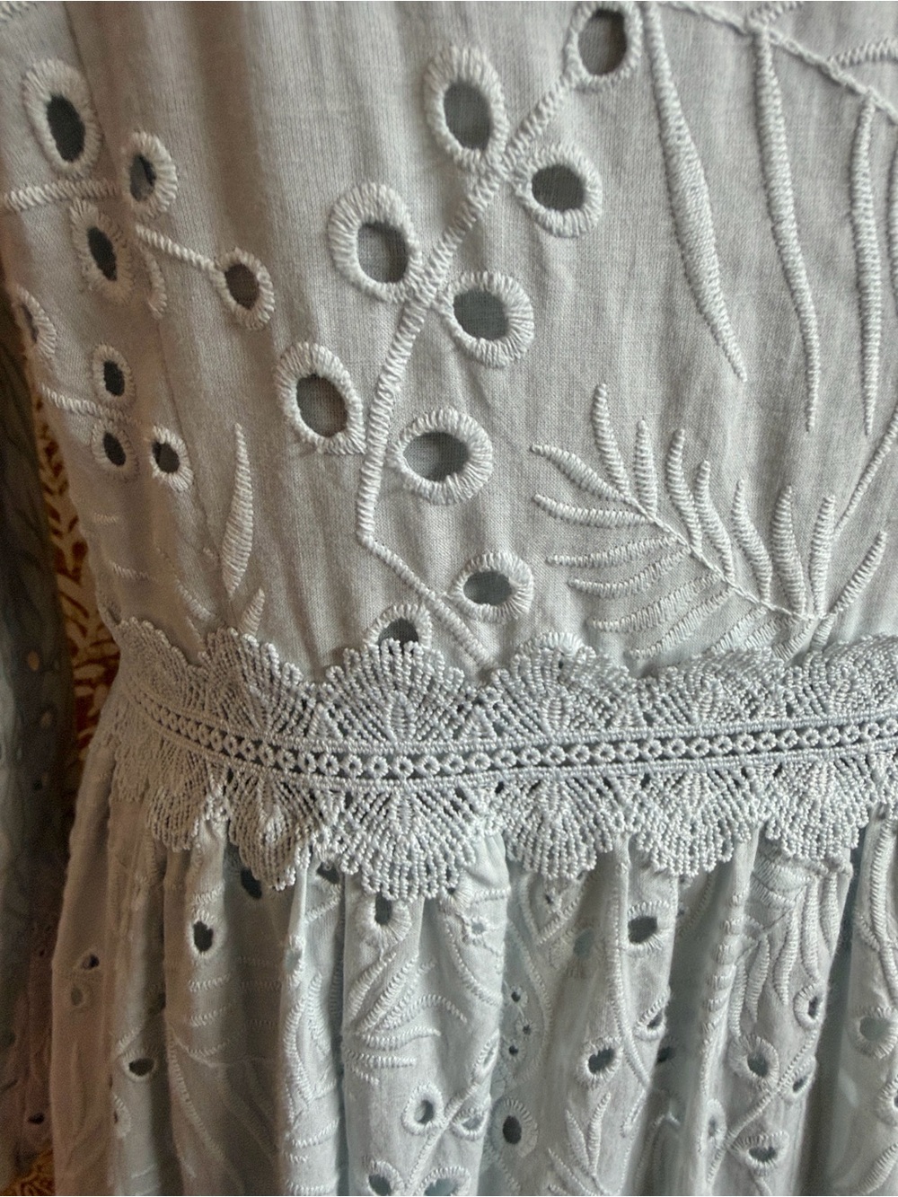 Antonio Melani x Born On Fifth The Primrose Eyelet Embroidered Maxi Dress Sz 4 - Picture 8 of 13